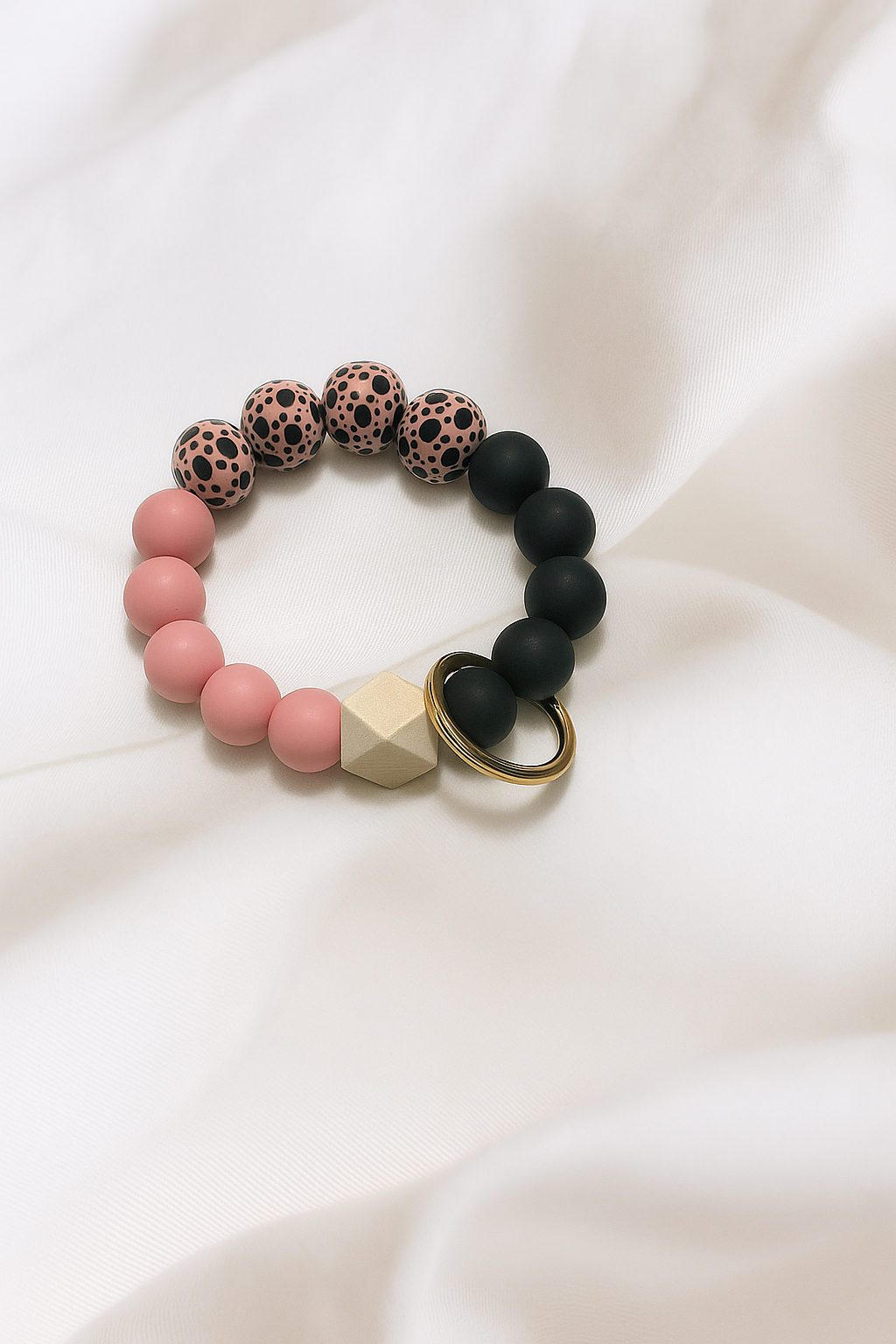 Customizable Beaded Silicone Keychain