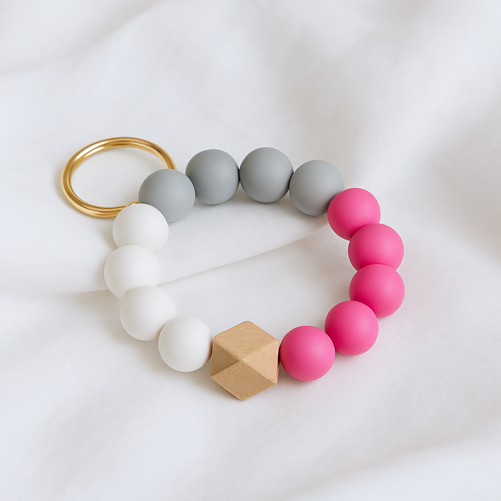 Customizable Beaded Silicone Keychain