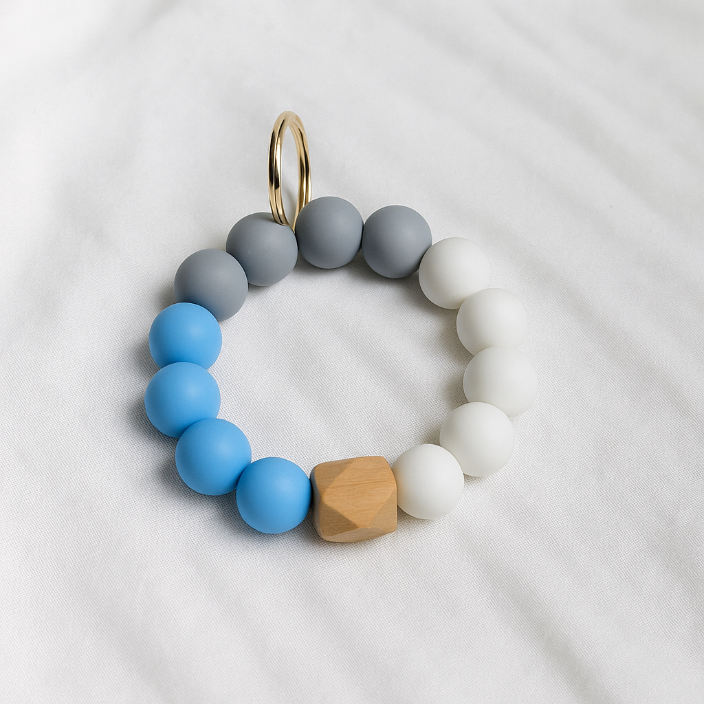Customizable Beaded Silicone Keychain
