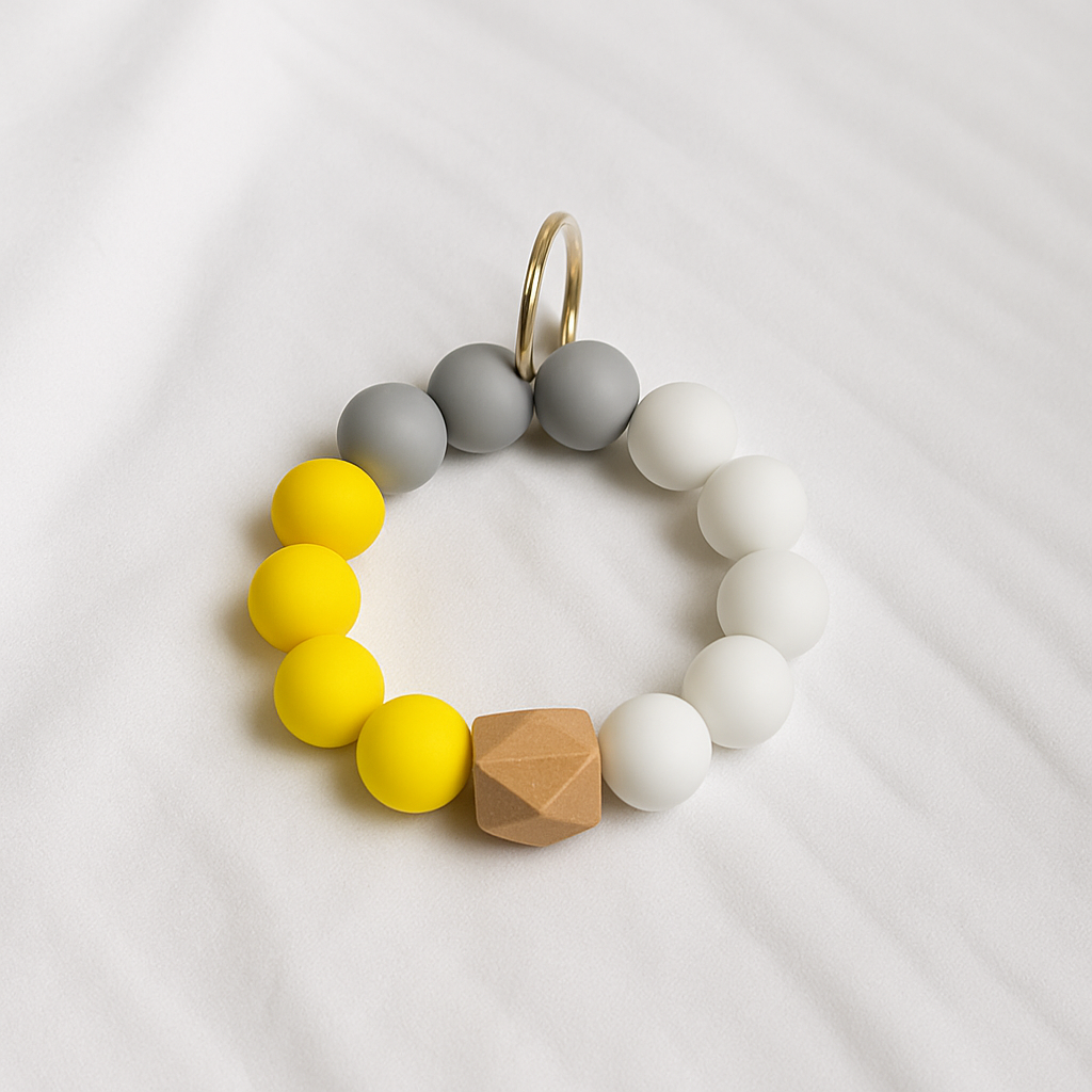 Customizable Beaded Silicone Keychain