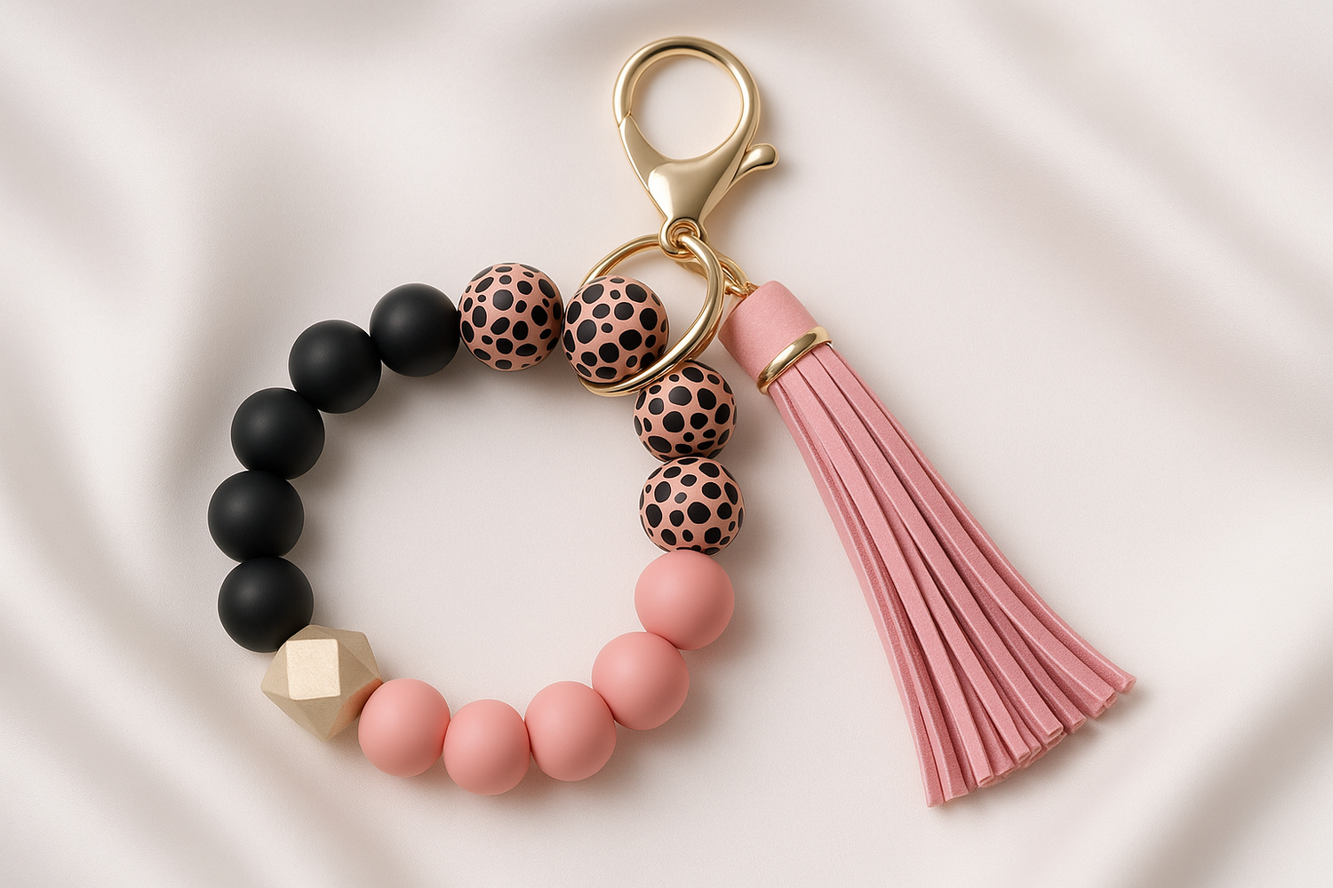 Professional product photo of beaded keychain